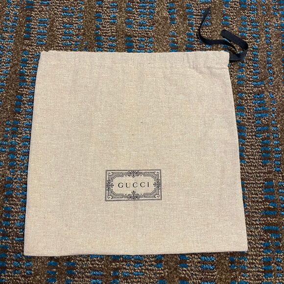 Gucci Tan Linen Luxury Drawstring Pouch Canvas Dust Bag - Picture 3 of 7